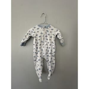 Kissy Kissy Train Depot Print Sleeper Zip 9m White And Blue